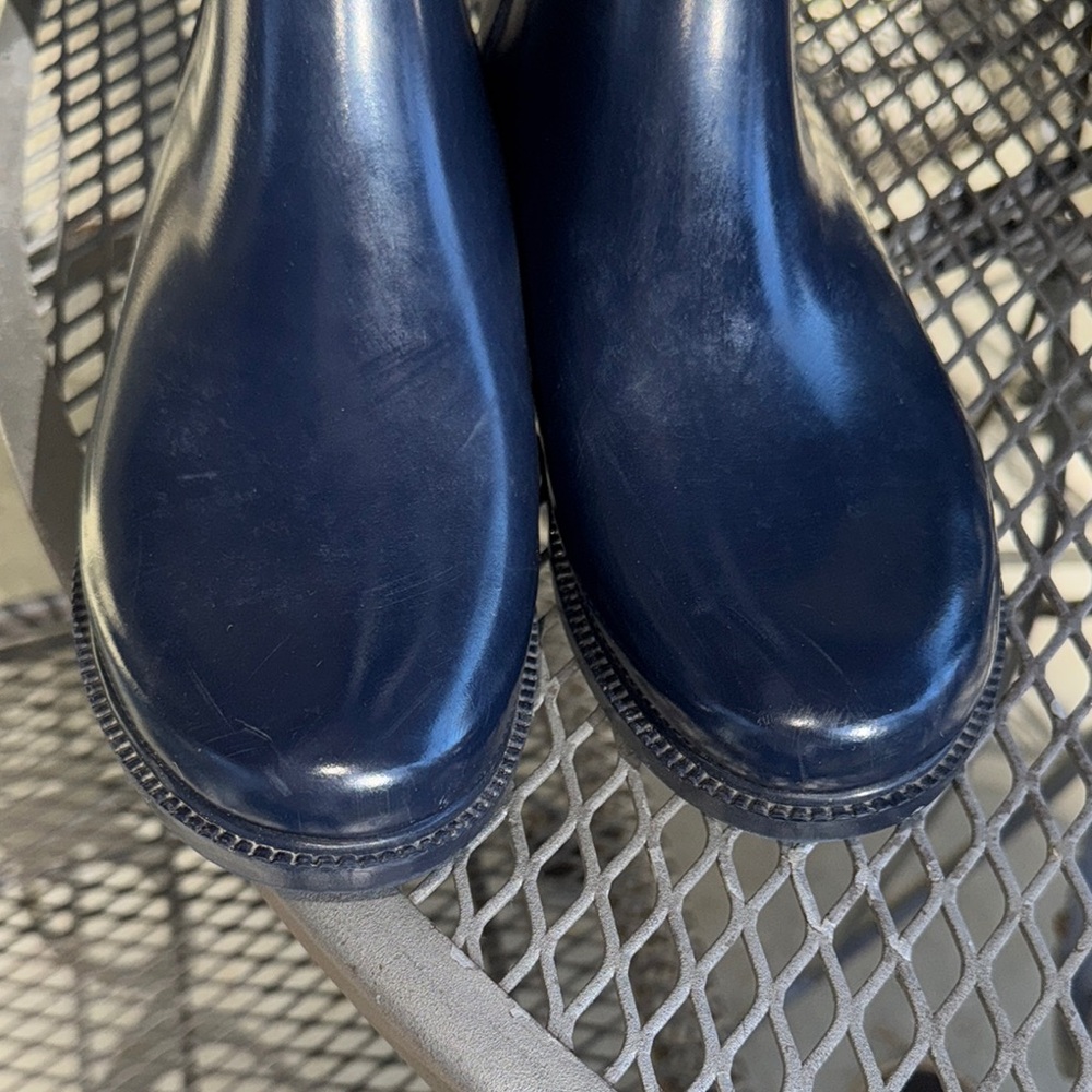 Ted Baker blue Rain Boots with rose gold accent bow size 9 - Picture 3 of 9